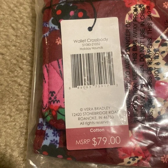 New Vera Bradley Wallet Clossbody Bag “Holiday Hounds” Christmas - Picture 3 of 4